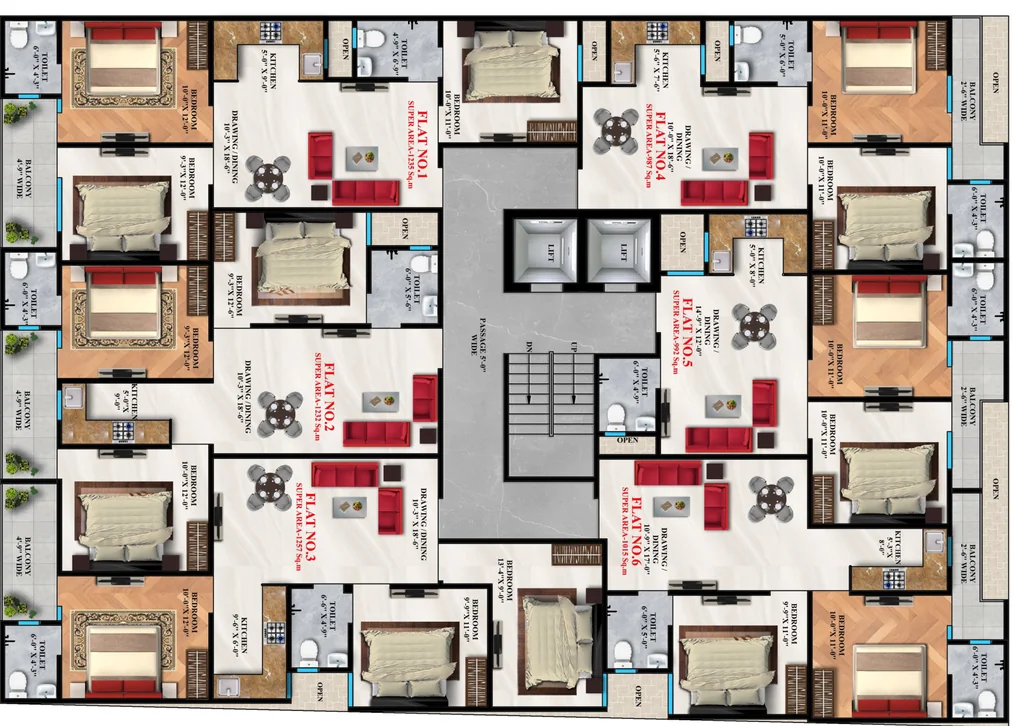 Floor Plan of Subhan The Royal Residency in Sector 135, Noida - Image 411052