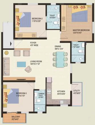 3 BHK Flat in ADL Sunshine in HSR Layout, Bangalore - Image 921654