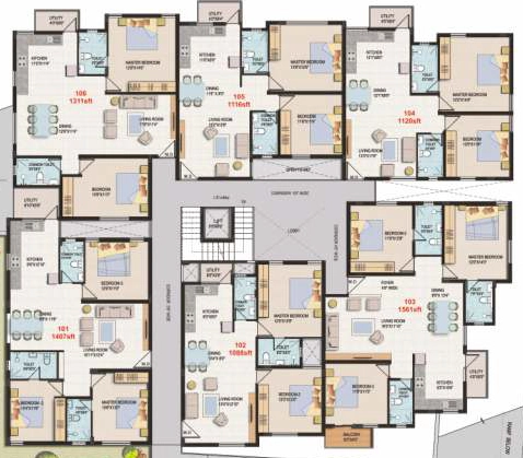 Floor Plan of ADL Sunshine in HSR Layout, Bangalore - Image 411168
