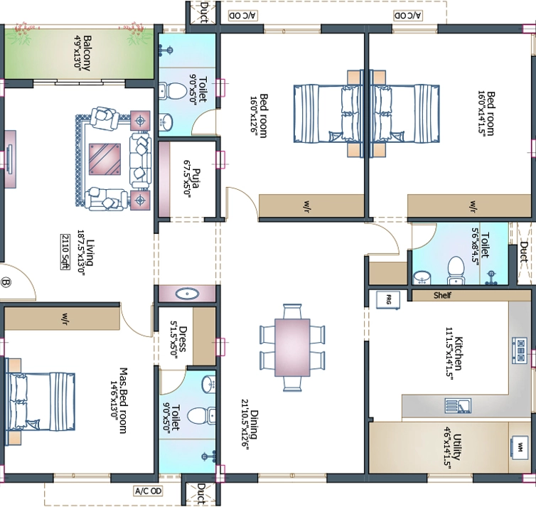 3 BHK Flat in Pushkar Arcadia in Chetpet, Chennai - Image 921648