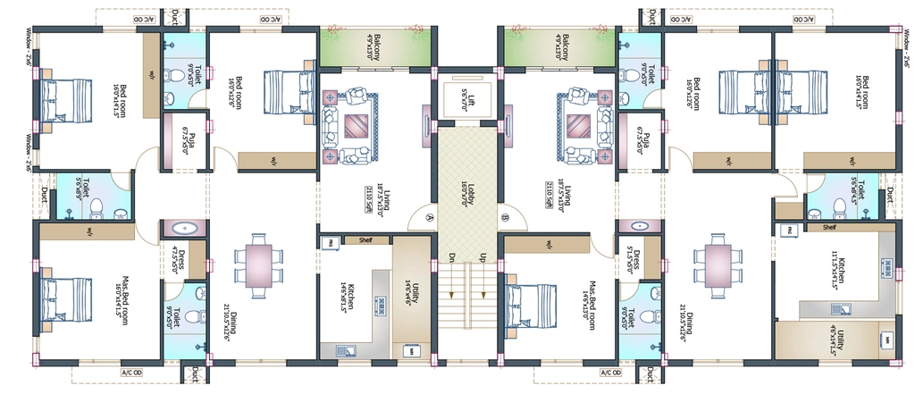 Floor Plan of Pushkar Arcadia in Chetpet, Chennai - Image 411146