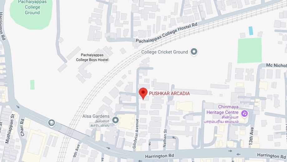Location of Pushkar Arcadia in Chetpet, Chennai - Image 411144