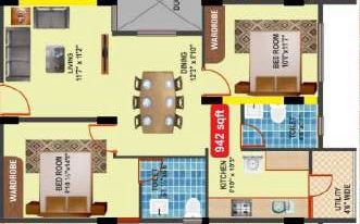 2 BHK Flat in ARR Sankalpa in Hosa Road, Bangalore - Image 921656