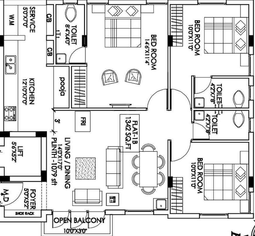 3 BHK Flat in Misri The Aura in Madipakkam, Chennai - Image 921664