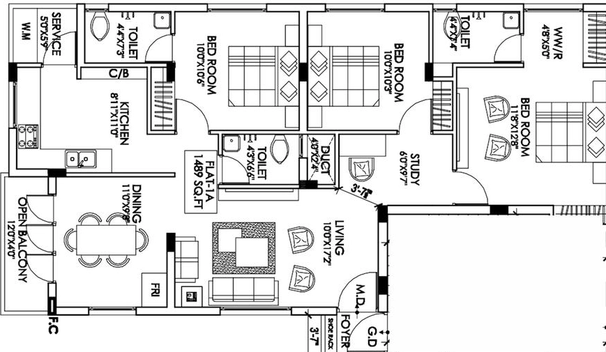 3 BHK Flat in Misri The Aura in Madipakkam, Chennai - Image 921665