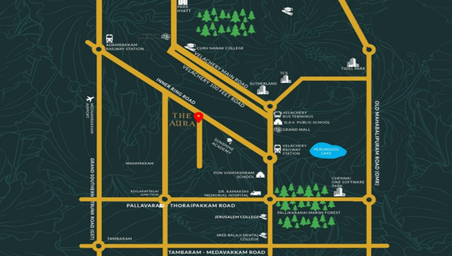 Location of Misri The Aura in Madipakkam, Chennai - Image 411197