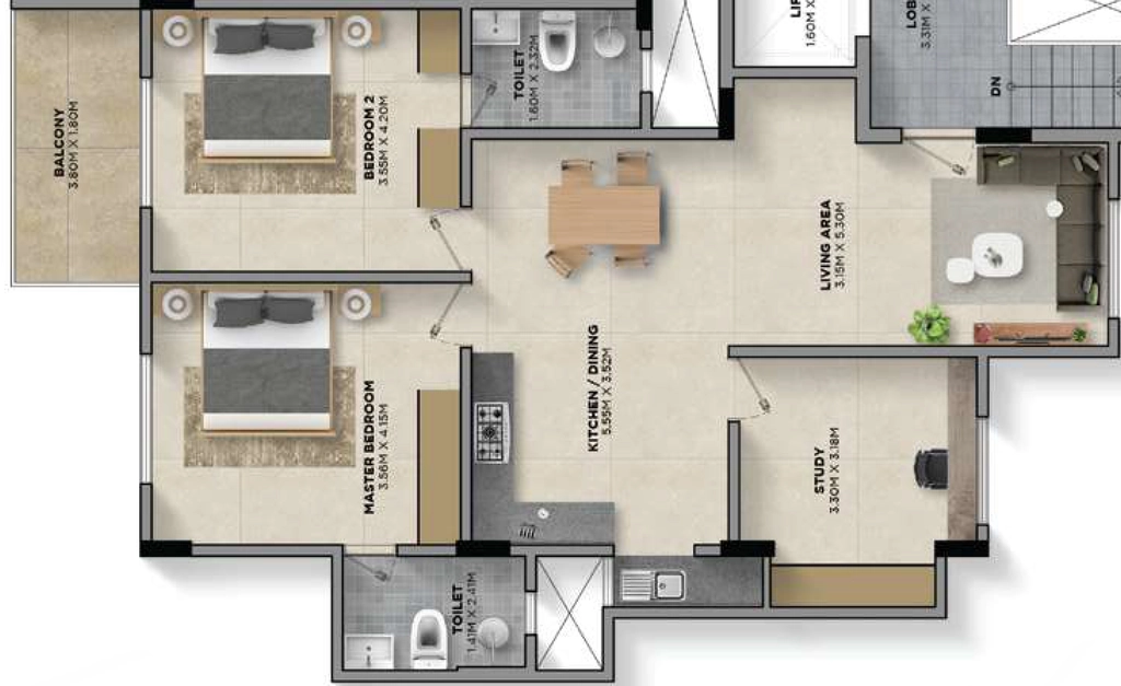 2 BHK Flat in Srinivasa Ramara in Electronic City, Bangalore - Image 921666