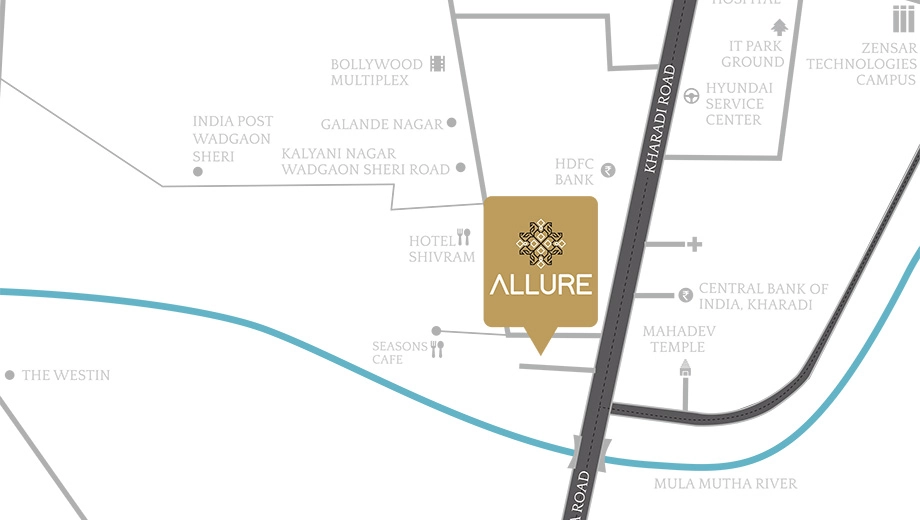 Location of Allure Business Hub in Kharadi, Pune - Image 411239