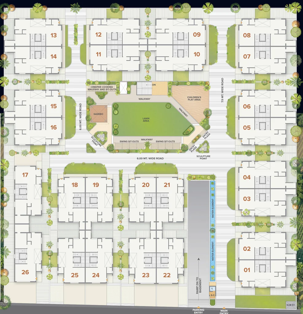 Master Plan of Atharva Posh Ville in Vaishnodevi Circle, Ahmedabad - Image 411262