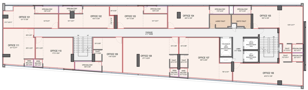 Floor Plan of Bishnoi Gen1 in Baner, Pune - Image 411276