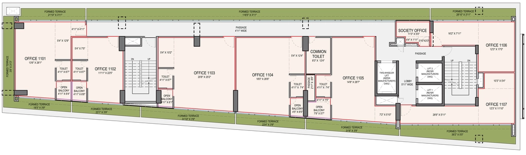 Floor Plan of Bishnoi Gen1 in Baner, Pune - Image 411275