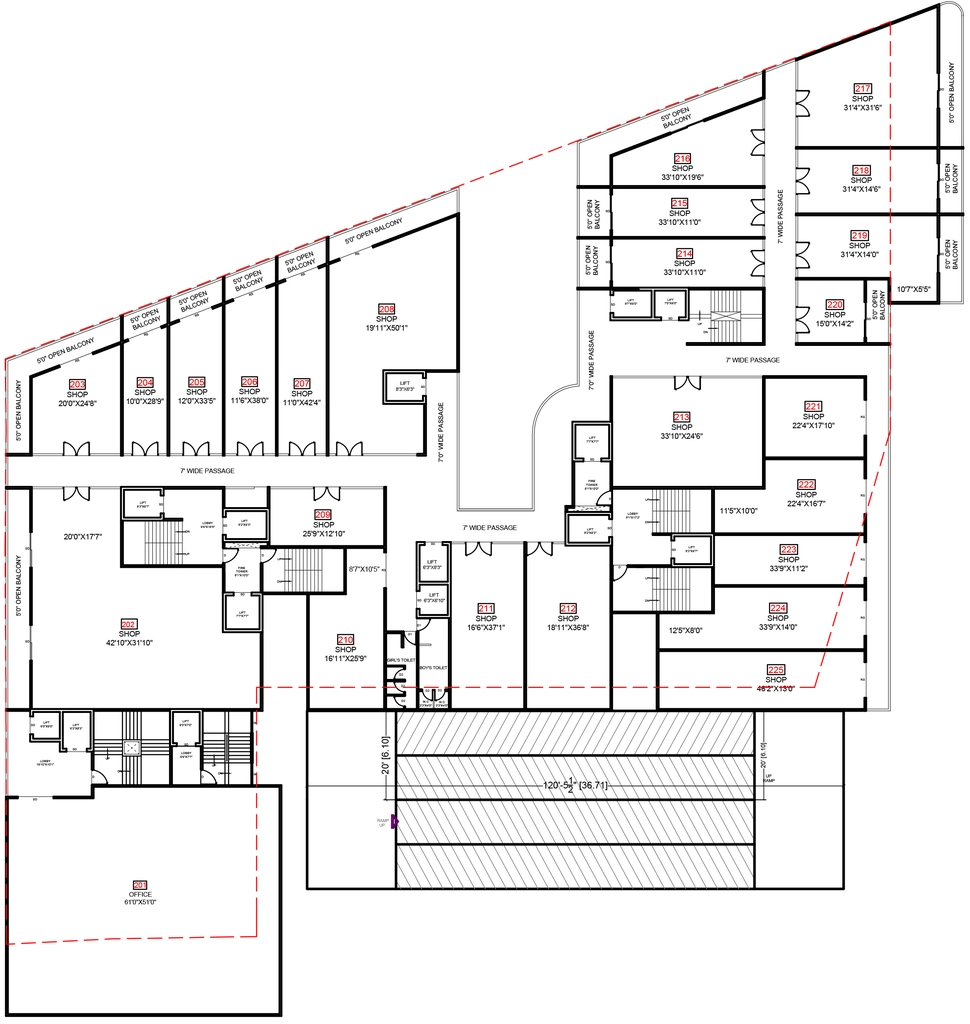 Floor Plan of Commercial Moonlight Melliza Towers in Mundhwa, Pune - Image 411295
