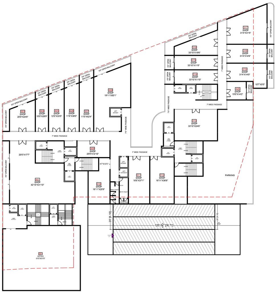 Floor Plan of Commercial Moonlight Melliza Towers in Mundhwa, Pune - Image 411294