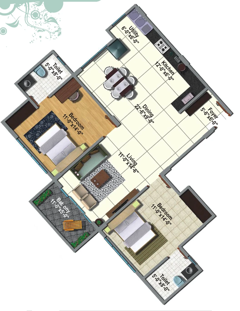 2 BHK Flat in Srinivasa Sai Poorna Luxuria in HSR Layout, Bangalore - Image 921751