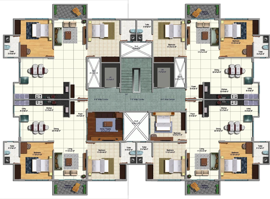 Floor Plan of Srinivasa Sai Poorna Luxuria in HSR Layout, Bangalore - Image 411322