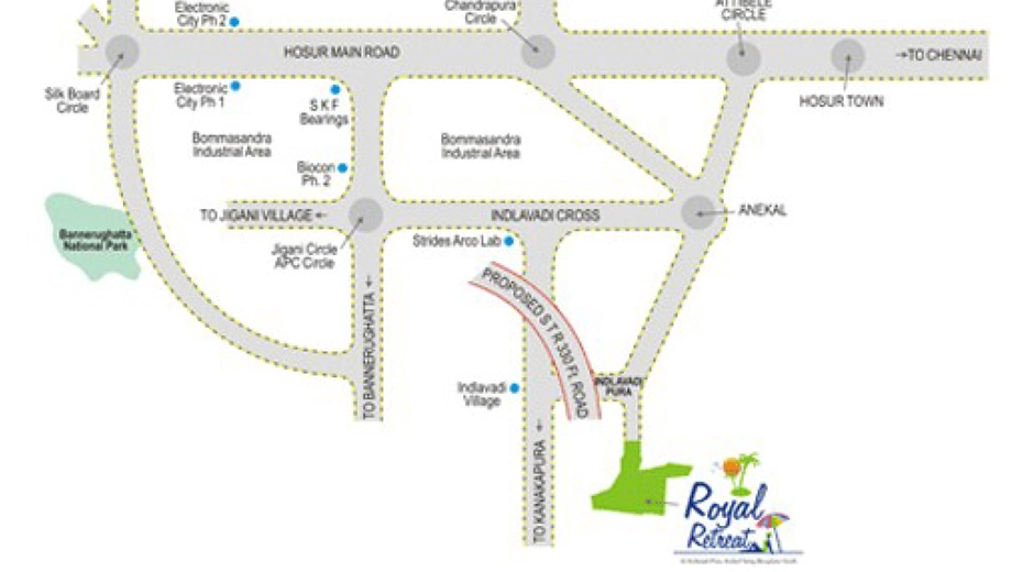 Location of SRR Royal Retreat in Anekal, Bangalore - Image 411341