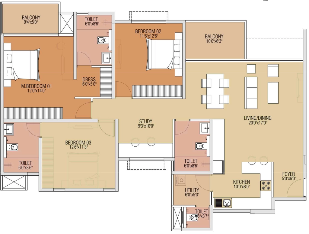 3 BHK Flat in The Advantage Raheja Acco in Koramangala, Bangalore - Image 921778