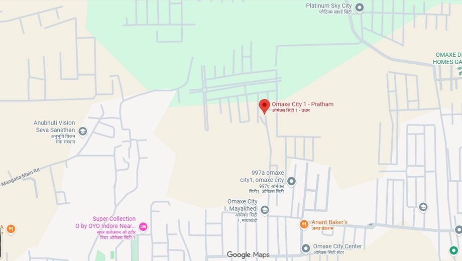 Location of Omaxe Pratham in Mayakhedi, Indore - Image 411394