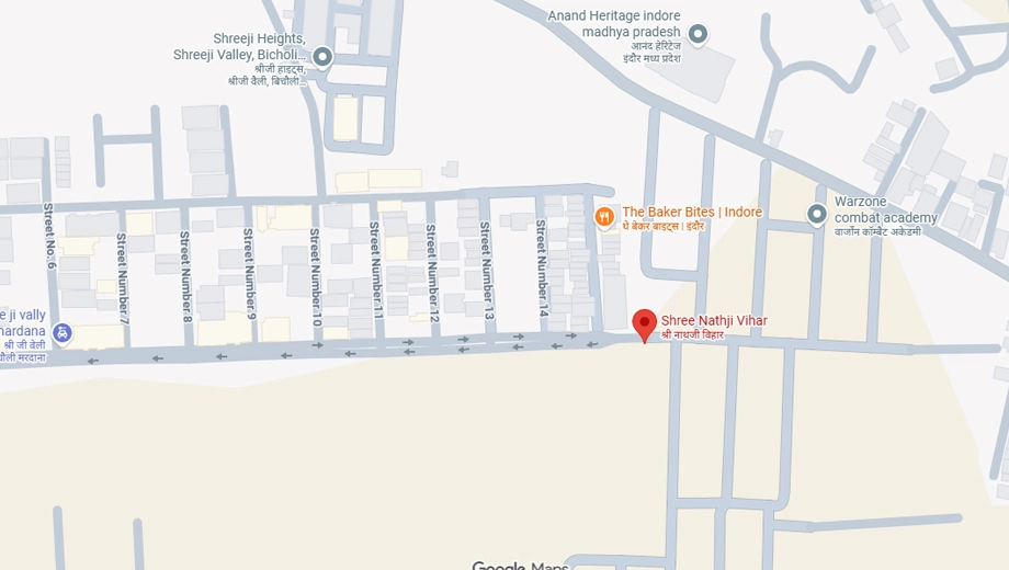 Location of Rajat Shreenath Ji Vihar in Bicholi Mardana, Indore - Image 411410