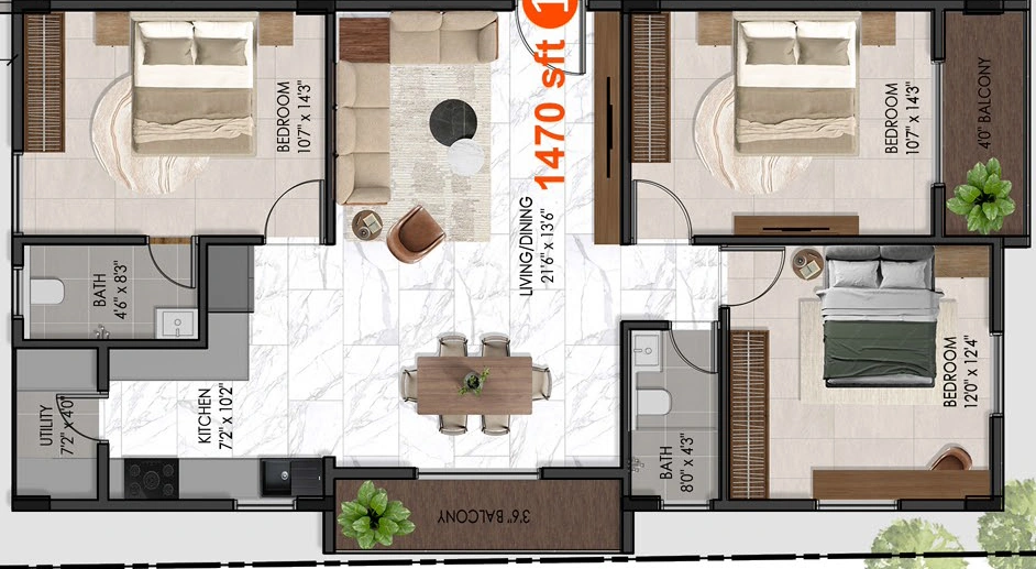 3 BHK Flat in MN Skanda in HSR Layout, Bangalore - Image 921801