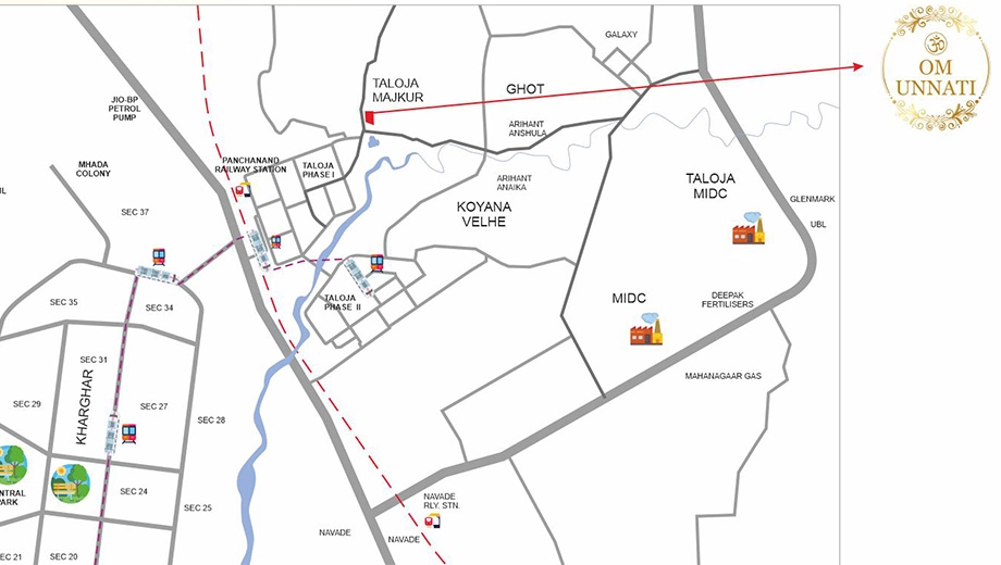 Location of Om Unnati in Taloja, Navi Mumbai - Image 411442
