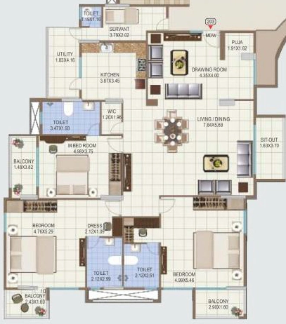 3 BHK Flat in Park Square Avenue in HSR Layout, Bangalore - Image 921816