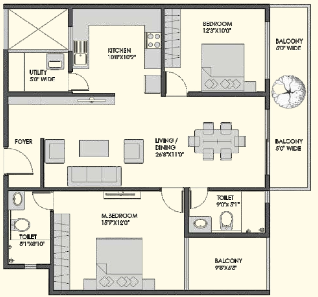 2 BHK Flat in S3 Serene in Haralur, Bangalore - Image 921823