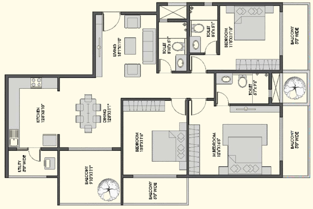 3 BHK Flat in S3 Serene in Haralur, Bangalore - Image 921824