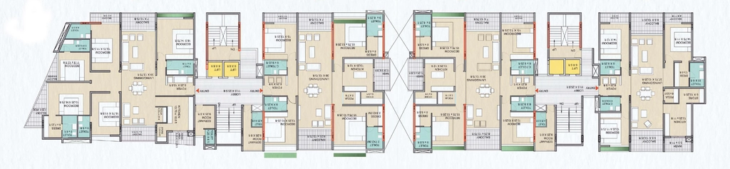 Floor Plan of Sarthak Solitare in Bicholi Mardana, Indore - Image 411494