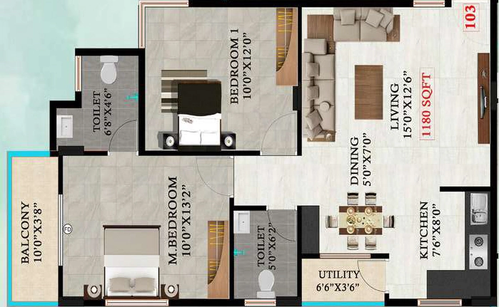 2 BHK Flat in SRK Habitat in HSR Layout, Bangalore - Image 921944