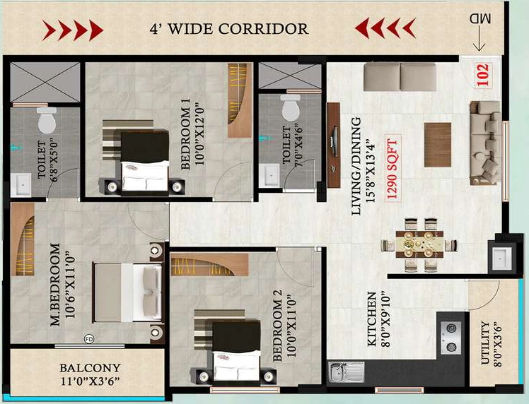 2 BHK Flat in SRK Habitat in HSR Layout, Bangalore - Image 921945