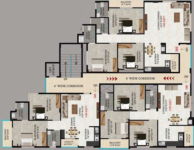 Floor Plan of SRK Habitat in HSR Layout, Bangalore - Image 411813
