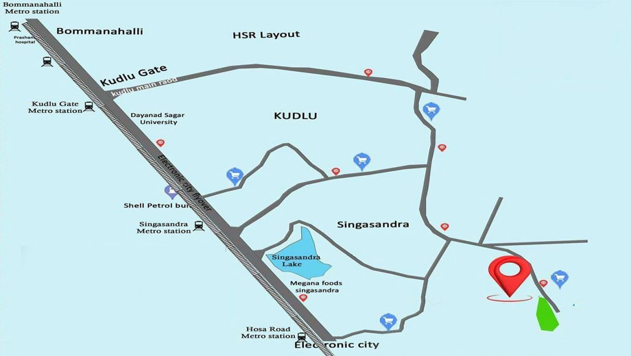 Location of SRK Habitat in HSR Layout, Bangalore - Image 411811