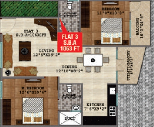 2 BHK Flat in SSB Urban Lotus in Rayasandra, Bangalore - Image 921919