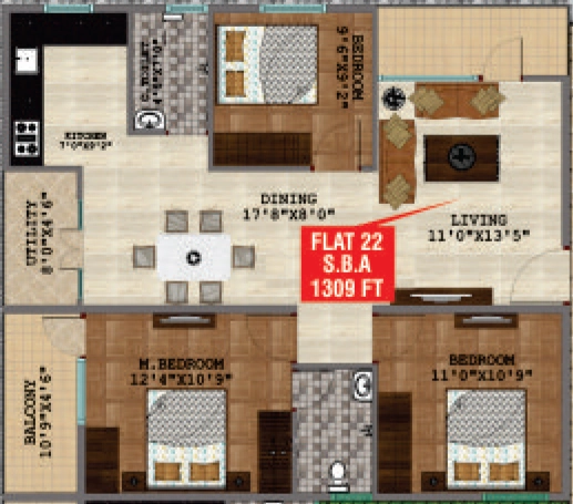 3 BHK Flat in SSB Urban Lotus in Rayasandra, Bangalore - Image 921921