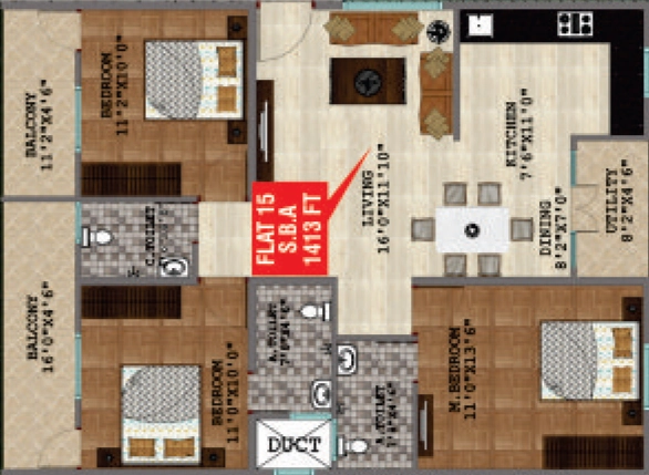 3 BHK Flat in SSB Urban Lotus in Rayasandra, Bangalore - Image 921922