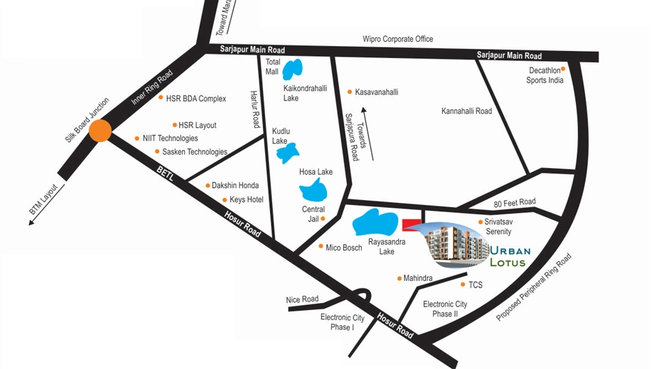 Location of SSB Urban Lotus in Rayasandra, Bangalore - Image 411711