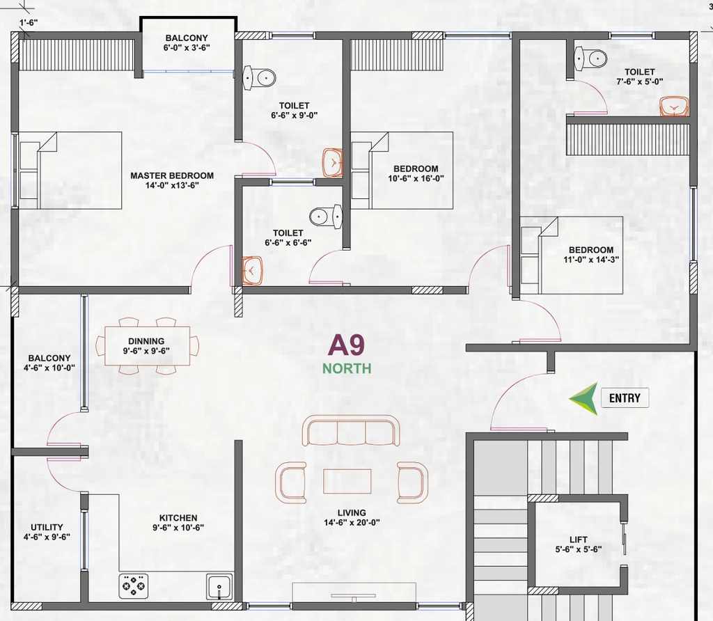 3 BHK Flat in Youniverse Colossal Walls in HSR Layout, Bangalore - Image 921936