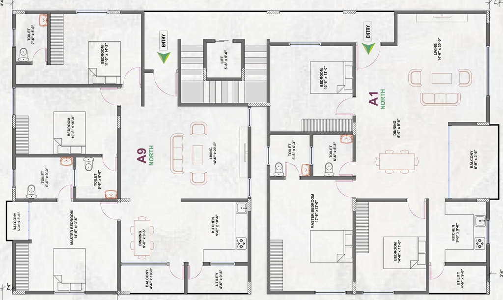 Floor Plan of Youniverse Colossal Walls in HSR Layout, Bangalore - Image 411779
