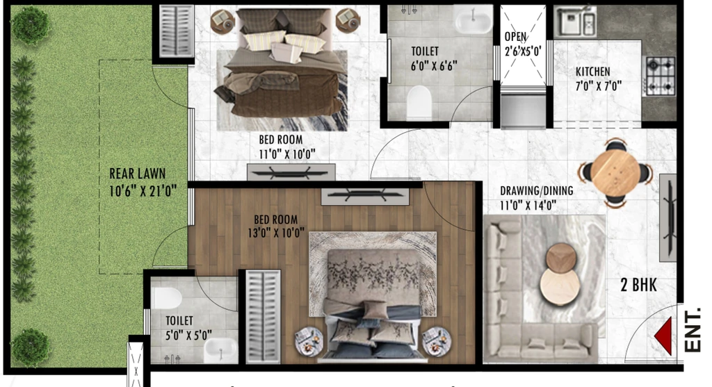 2 BHK Flat in Arenaa Heights in Surajpur, Greater Noida - Image 921841