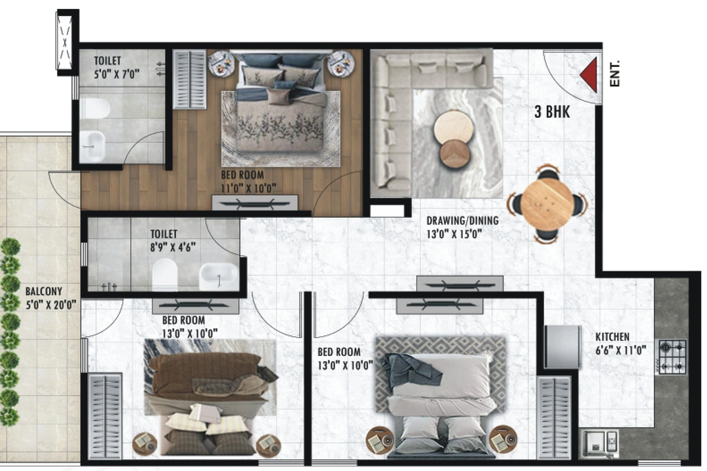 3 BHK Flat in Arenaa Heights in Surajpur, Greater Noida - Image 921842