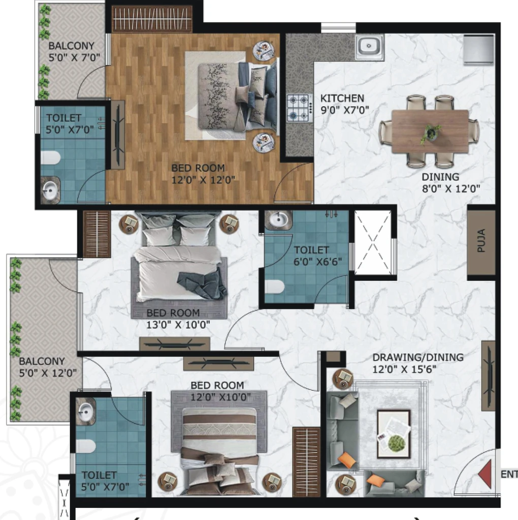 3 BHK Flat in Arenaa Heights in Surajpur, Greater Noida - Image 921843