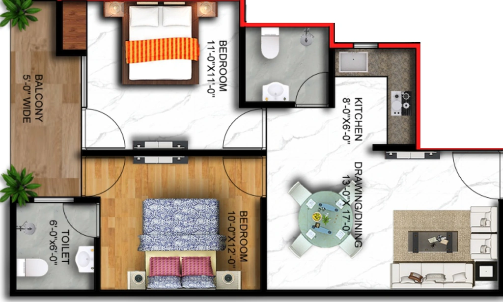 2 BHK Flat in Venice Aspire in Sector 1, Greater Noida - Image 921844