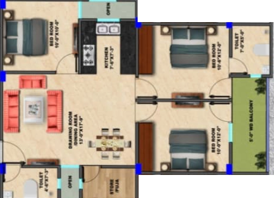 3 BHK Flat in Lucky Antalya Heights Phase 3 in Sector 1, Greater Noida - Image 921864