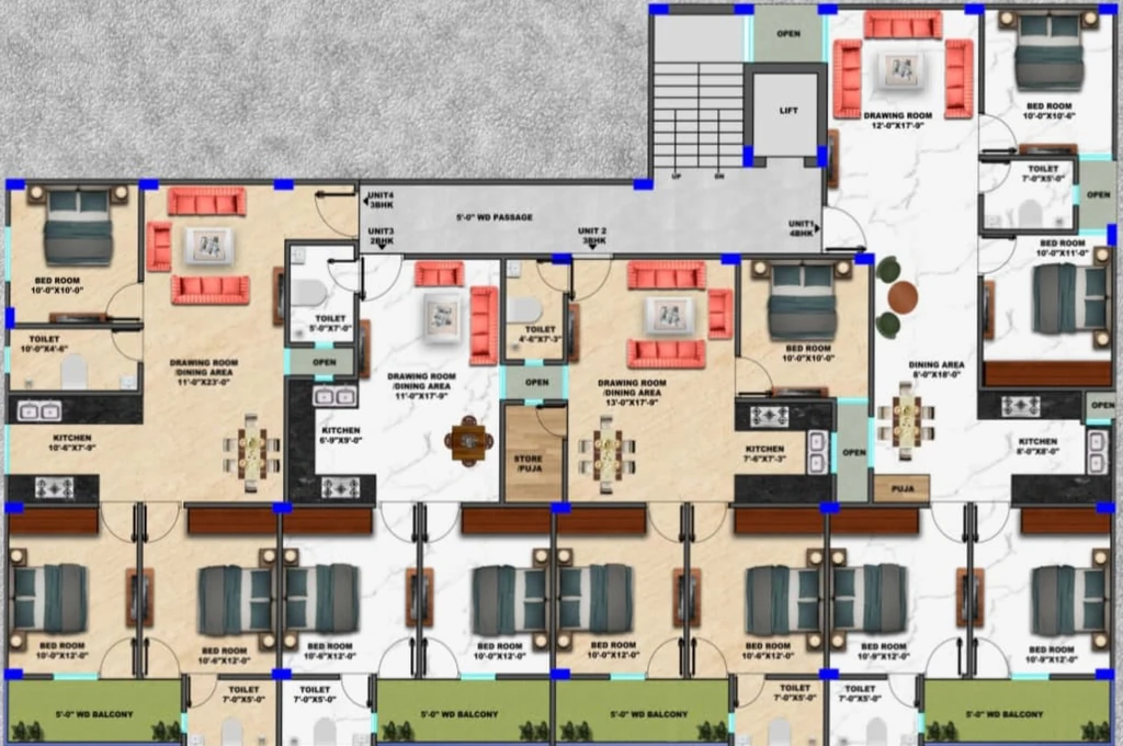Floor Plan of Lucky Antalya Heights Phase 3 in Sector 1, Greater Noida - Image 411583