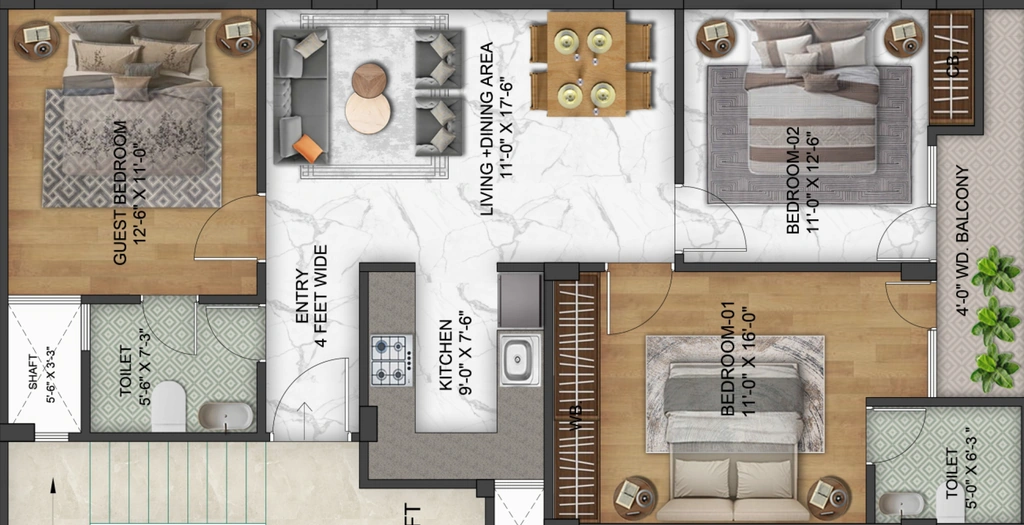 3 BHK Flat in NS Green Avenue in Sector 16 B, Greater Noida - Image 921873