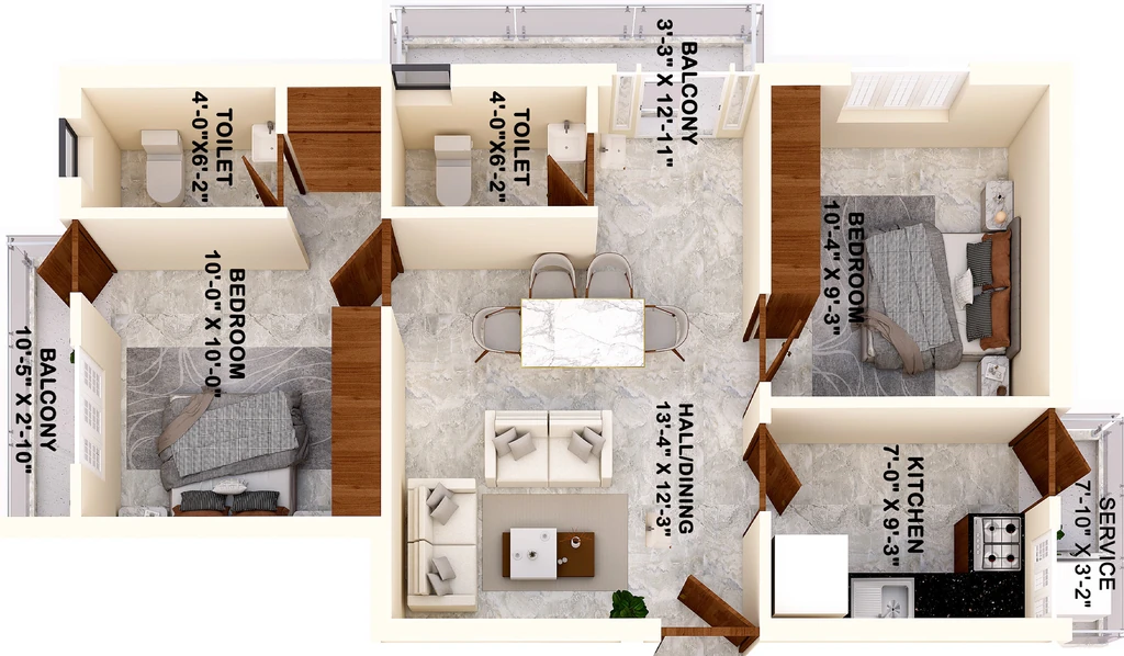 2 BHK Flat in LD Mayura in Semmancheri, Chennai - Image 921872