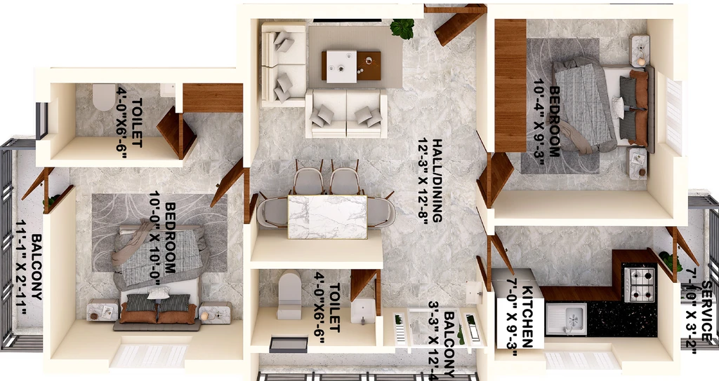 2 BHK Flat in LD Mayura in Semmancheri, Chennai - Image 921874