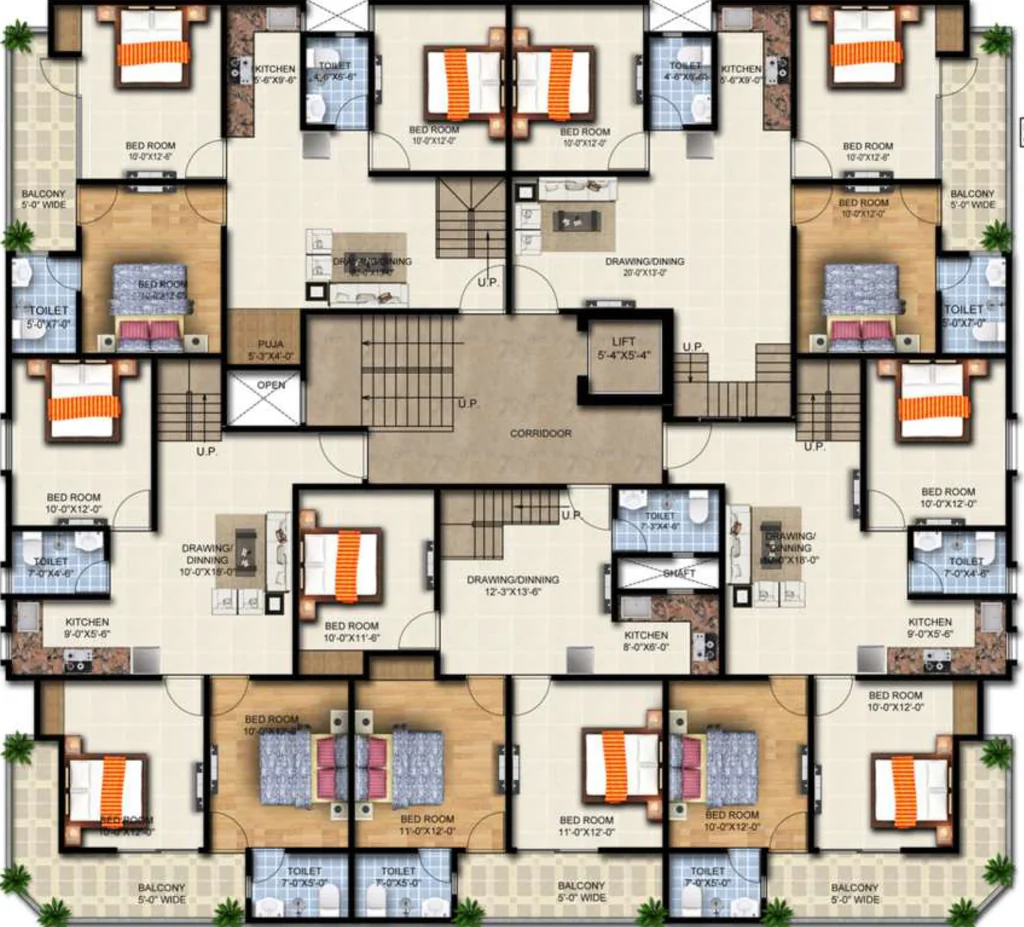 Floor Plan of Rudransh Pearl Vista in Noida Extention, Greater Noida - Image 411626