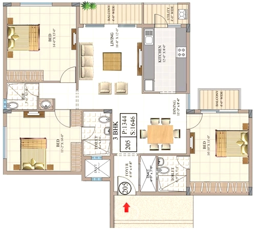 3 BHK Flat in Intact Atrium in Kasavanhalli, Bangalore - Image 921893